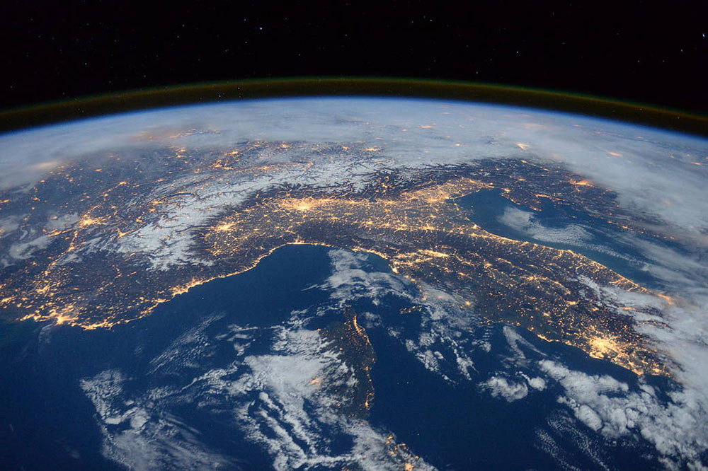 ISS view of Earth at night
