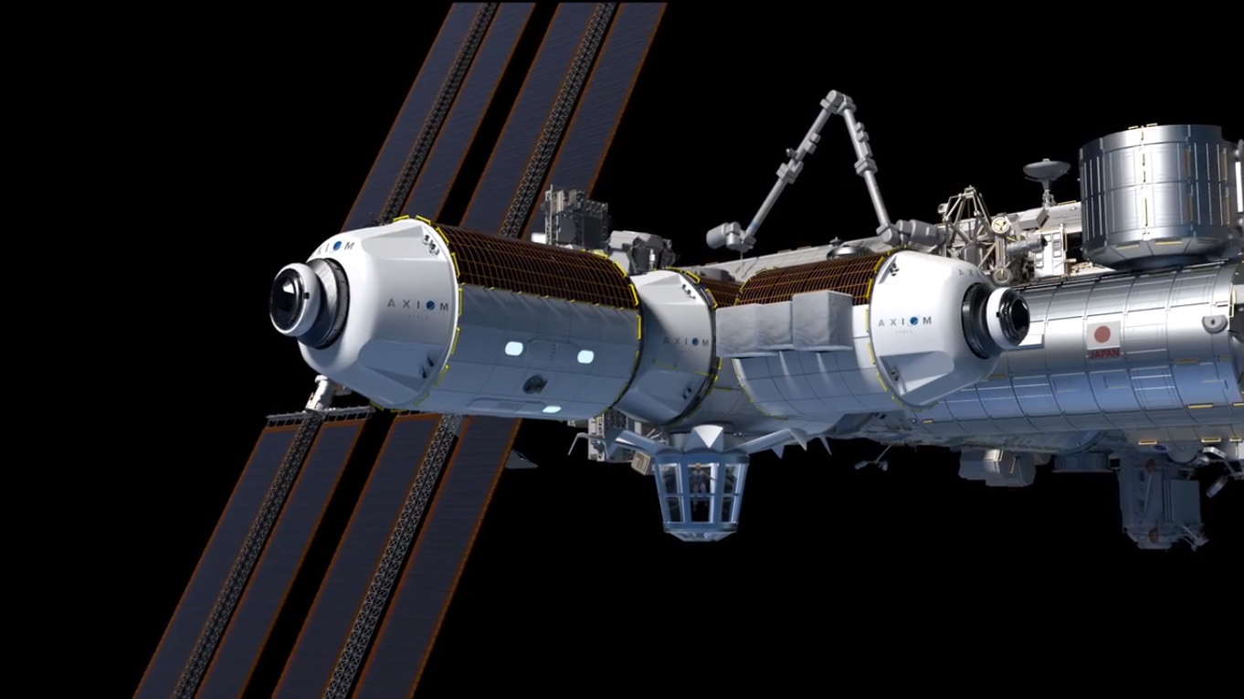 Axiom Space is booking tourist spaceflights to a private home on the International Space Station (shown here from an artist's viewpoint).  But it's not cheap: the trip cost $55 million.