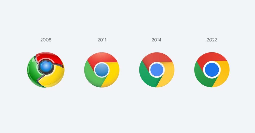 Chrome version 100 arrives with an updated logo in diameter