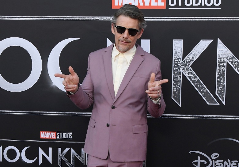 Ethan Hawke arrives at Marvel Studios' MOON KNIGHT Premiere held at the El Capitan Theater in Hollywood, CA on Tuesday, ​March 22, 2022. (Photo By Sthanlee B. Mirador/Sipa USA)(Sipa via AP Images)