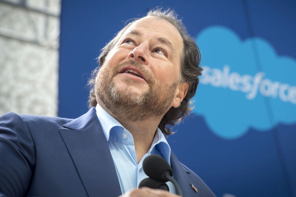 Marc Benioff, Salesforce co-CEO is touting strong sales guidance, saying "$30 billion is right now"