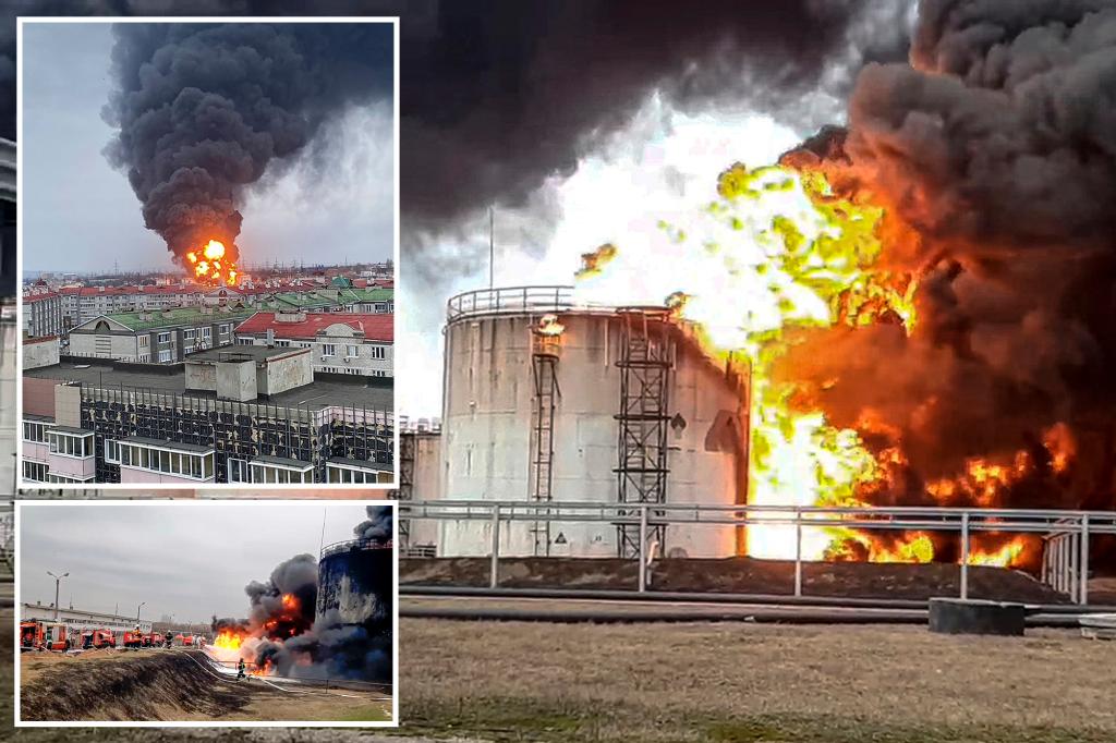 Ukraine accused of retaliation for an airstrike on a large Russian fuel depot