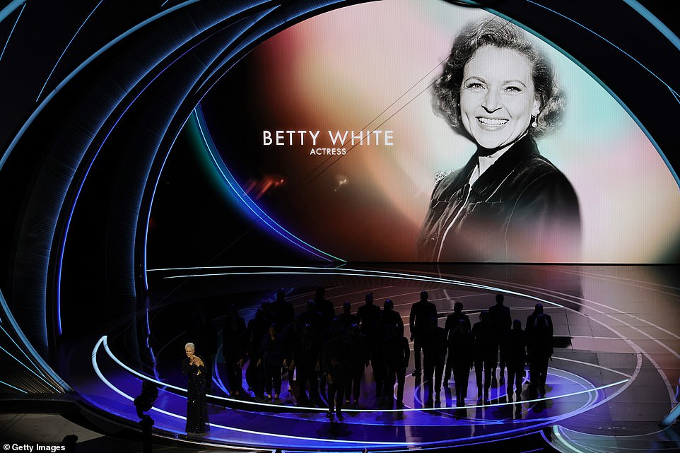In honor: Betty White appeared during a clip 