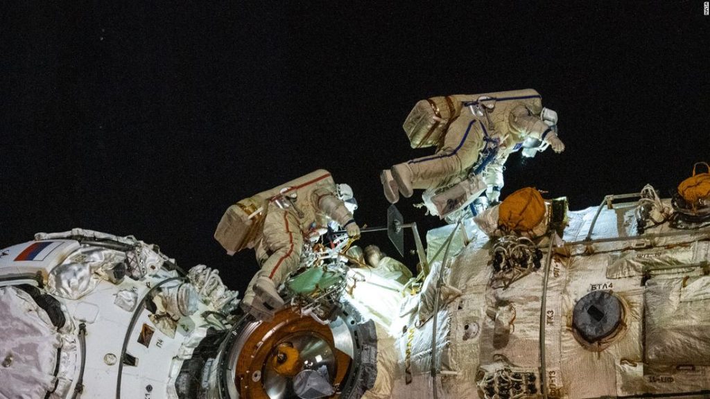 The Russians are doing a spacewalk to activate the robotic arm