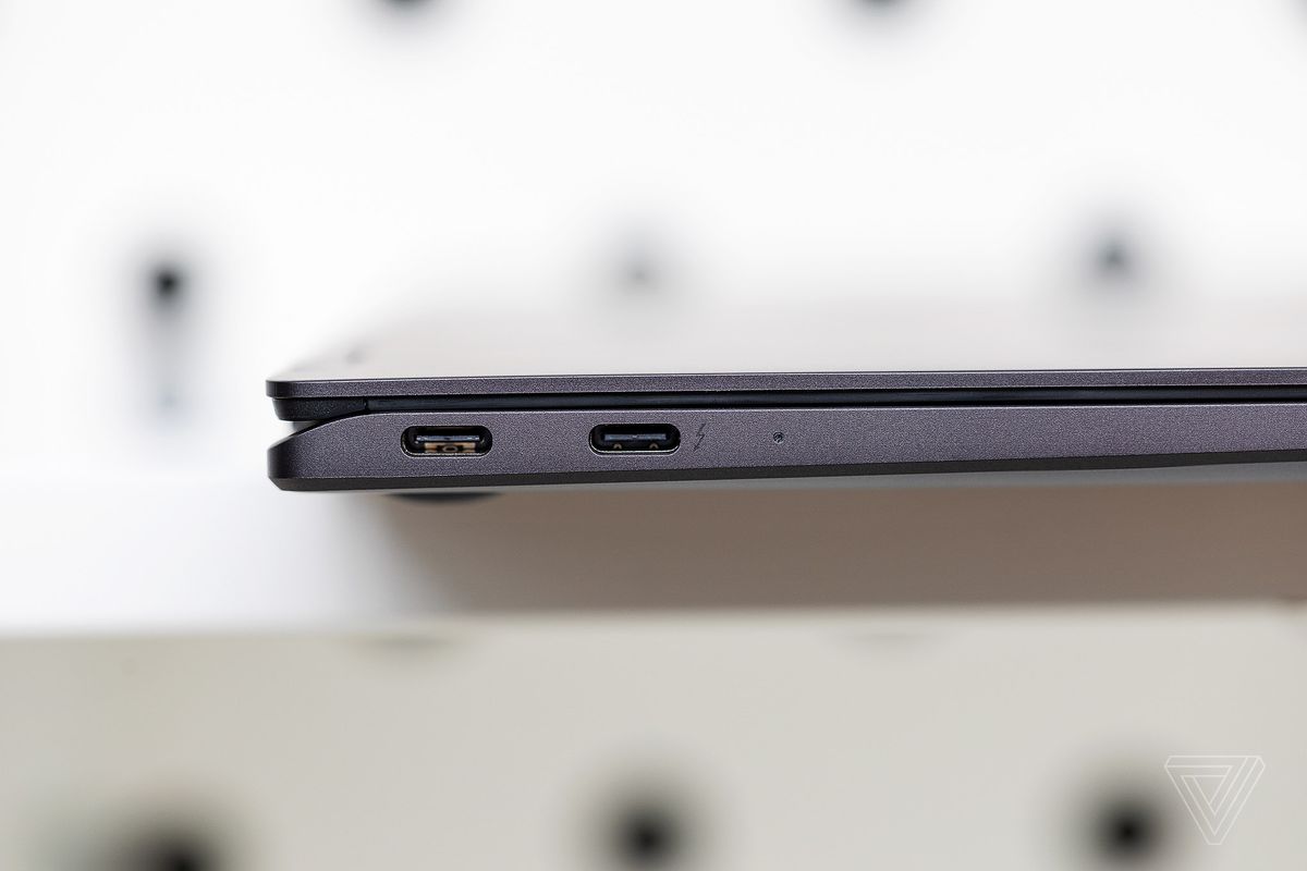 The ports are on the left side of the Samsung Galaxy Book2 Pro 360.