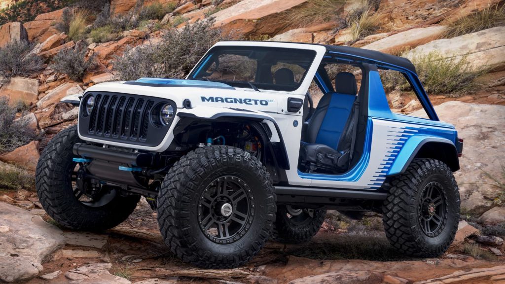 Jeep says its new concept electric Wrangler SUV is as fast as Tesla