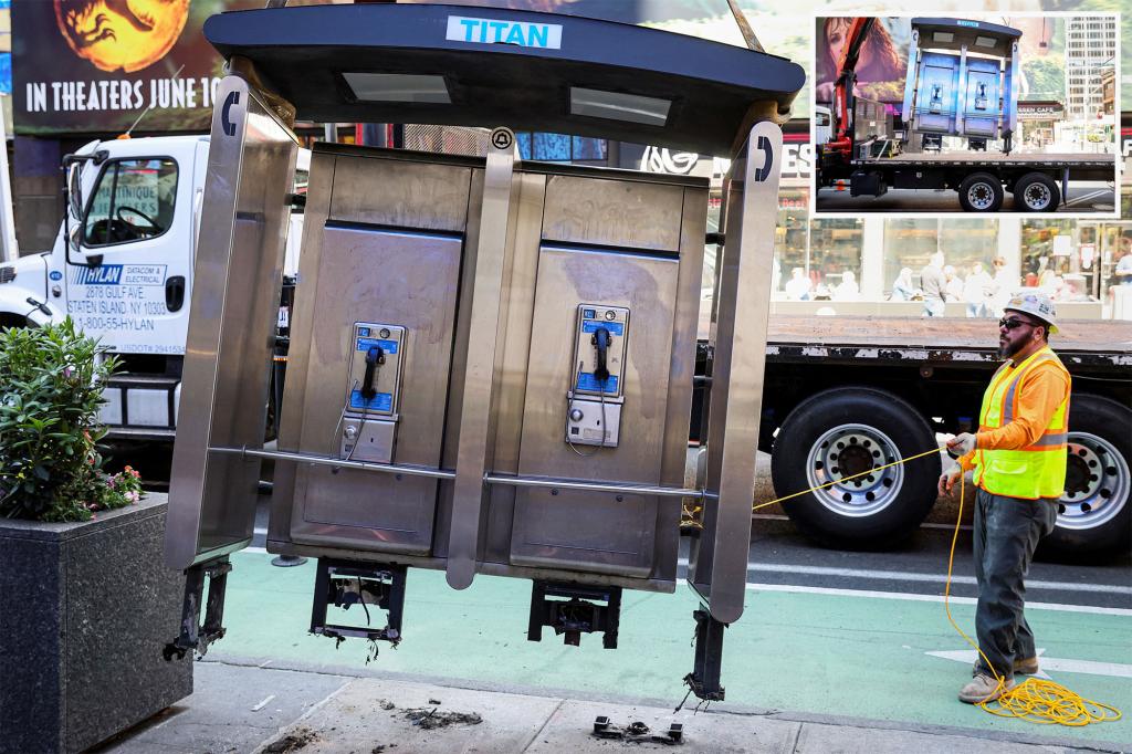 New York City's newest payphone from the street