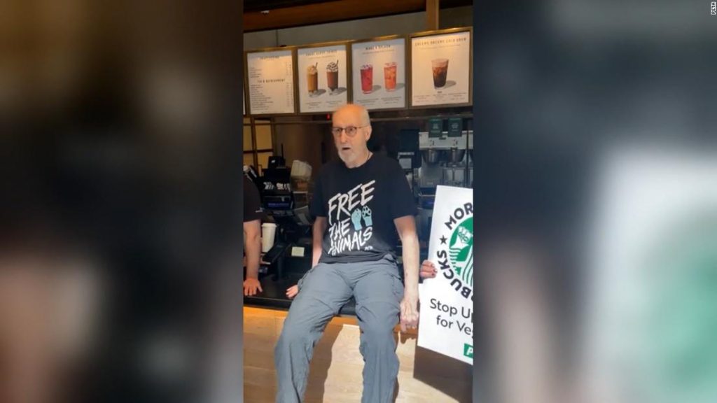 James Cromwell stuck his hand on a Starbucks counter in protest of the vegan milk tax