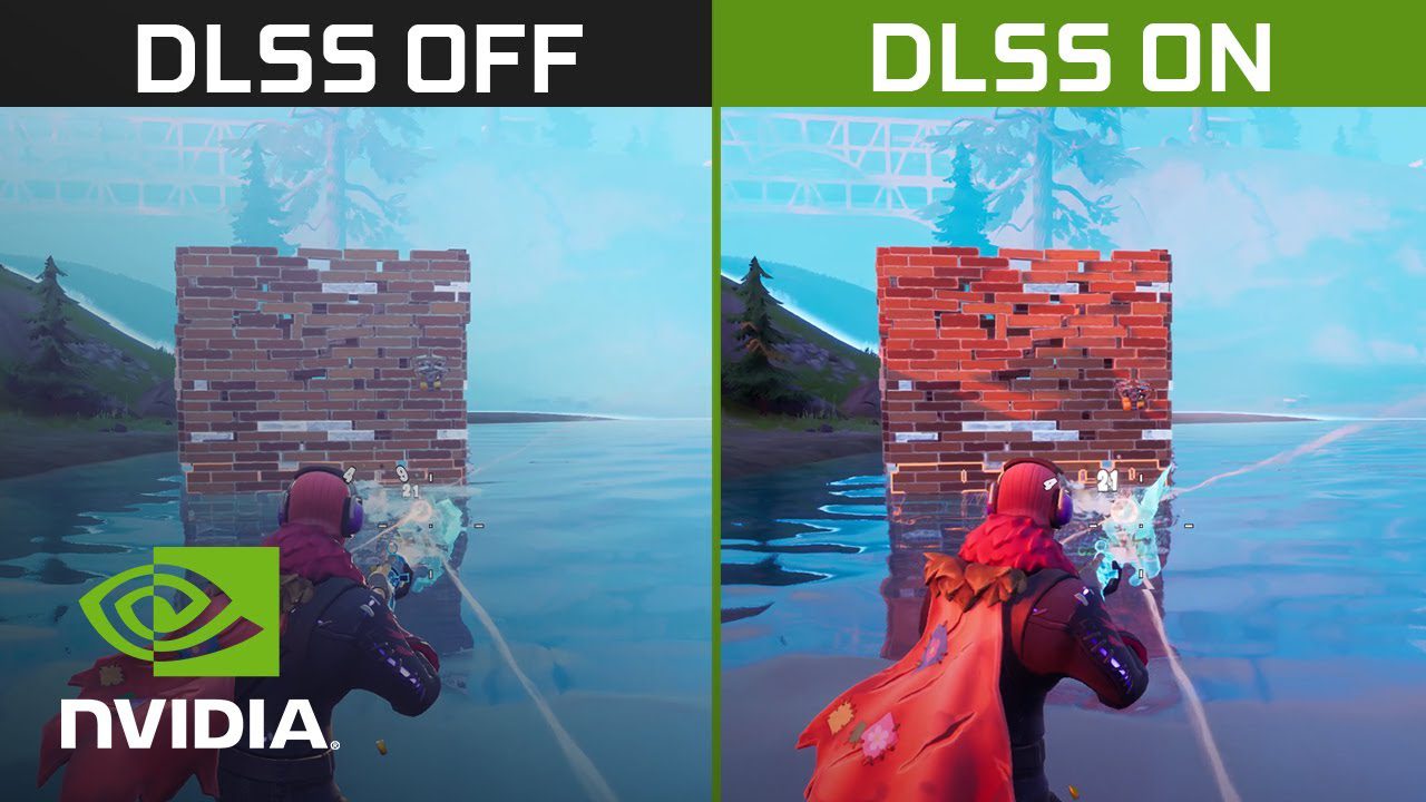 Comparison of Nvidia DLSS in Fortnite, on and off