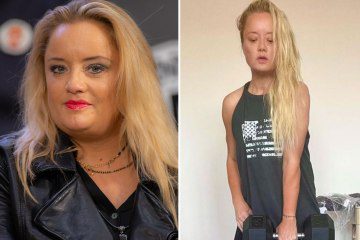 Office star Lucy Davis, 49, shows off weight while exercising