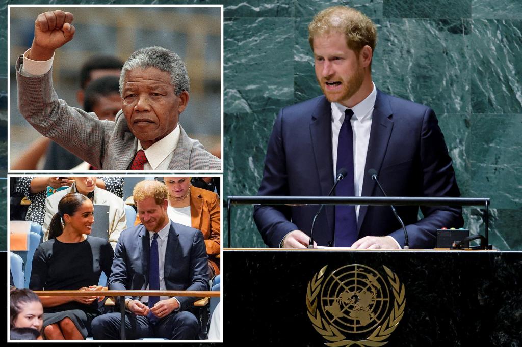 Prince Harry addresses the United Nations in honor of Nelson Mandela