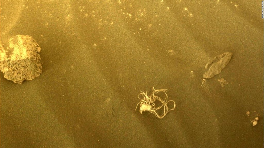 The persevering rover has discovered a piece of string on the surface of Mars