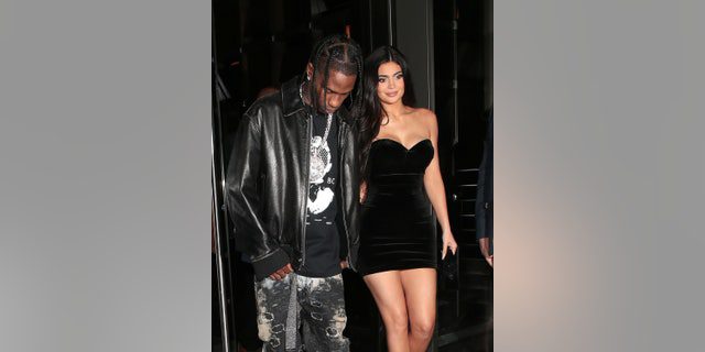 Jenner and her boyfriend Travis Scott were seen leaving dinner in London on Thursday night.
