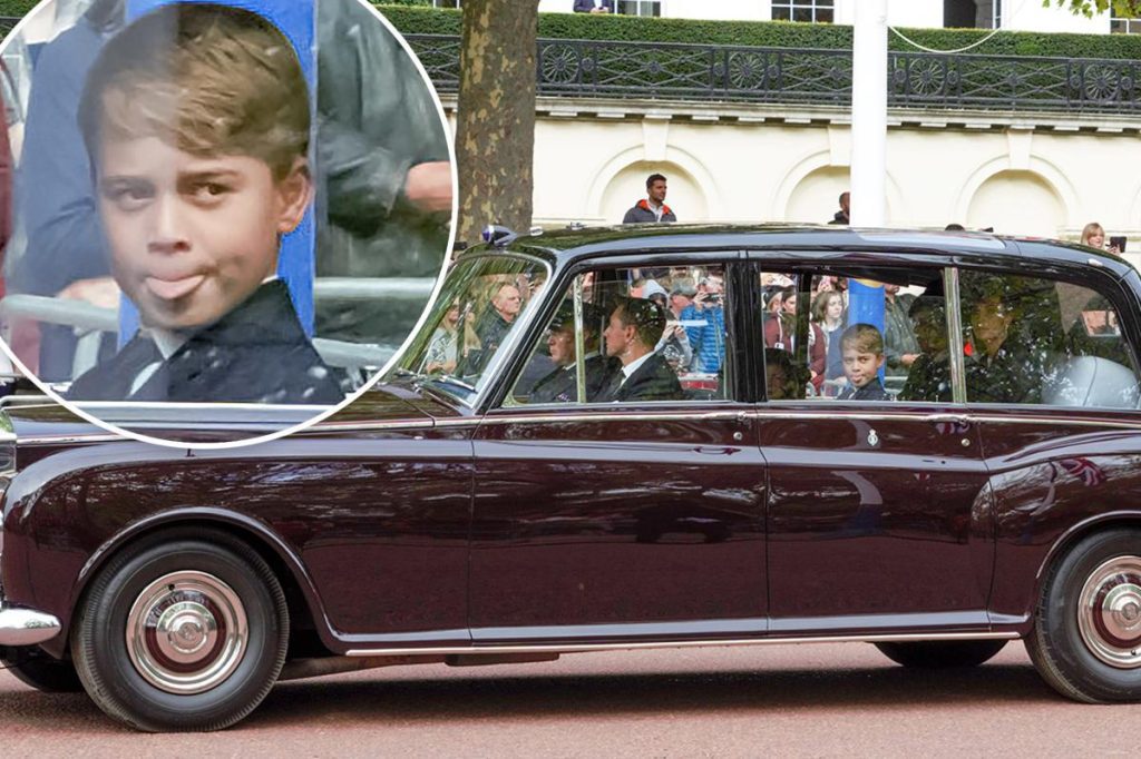 Prince George sticks his tongue out after the Queen's funeral