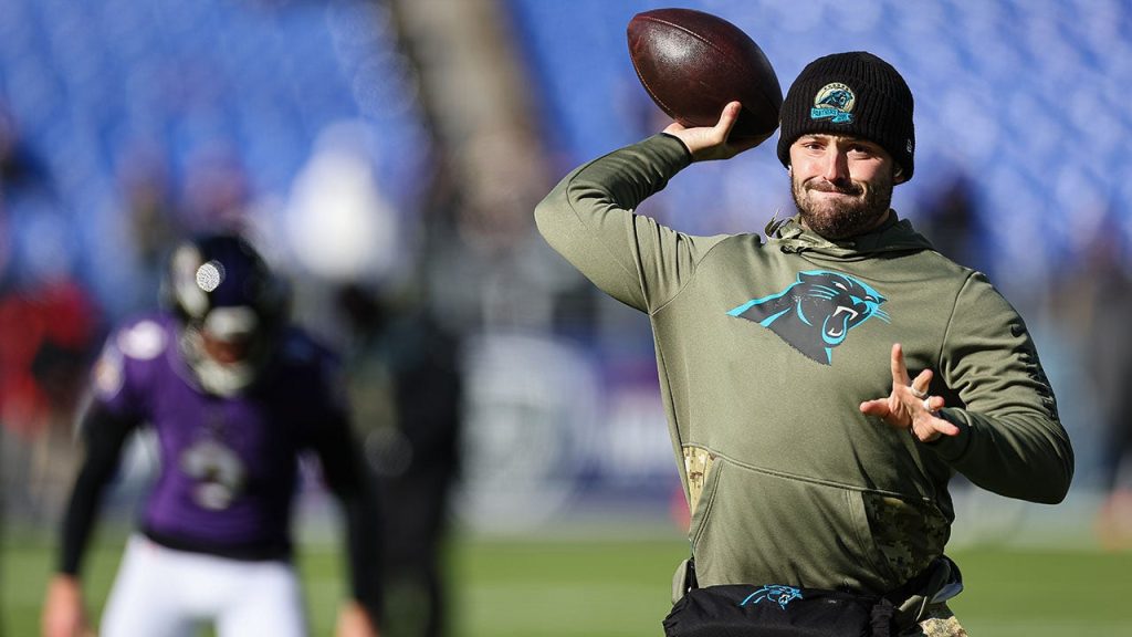 Panthers' Baker Mayfield can 'leave from here with my head held high' as ​​Sam Darnold starts Sunday